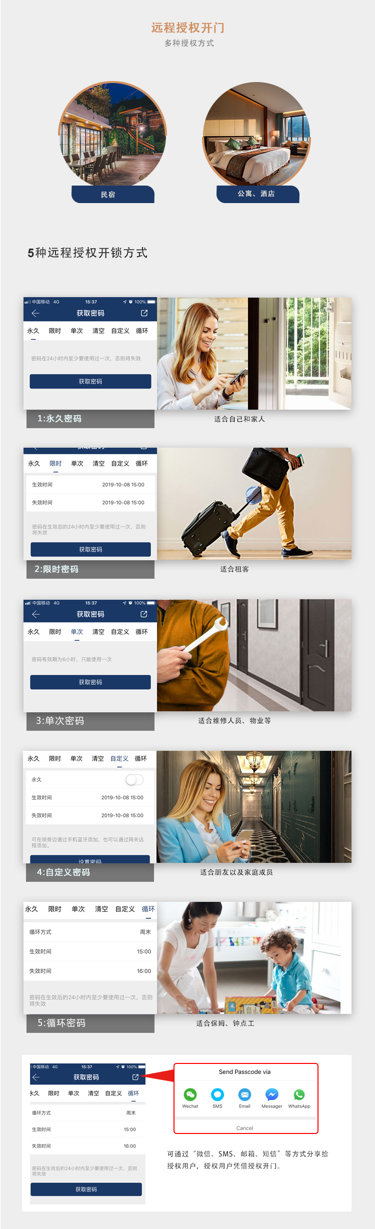 欧尚P21蓝牙智能锁适合酒店，公寓，家庭，办公室等场景适用
